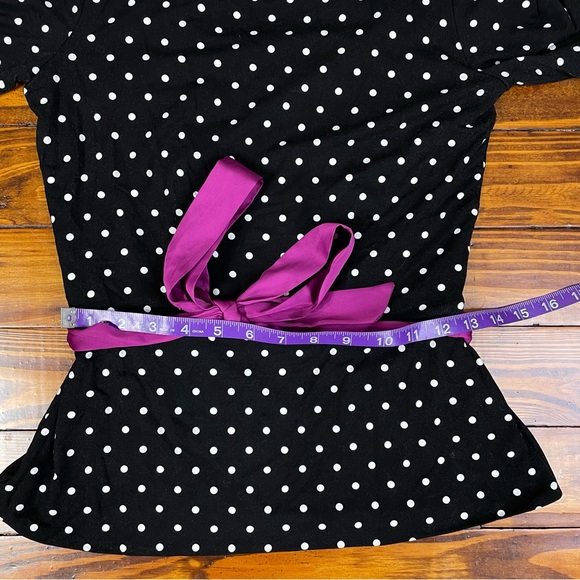 White House Black Market Polka Dot Belted Top - Picture 7 of 9